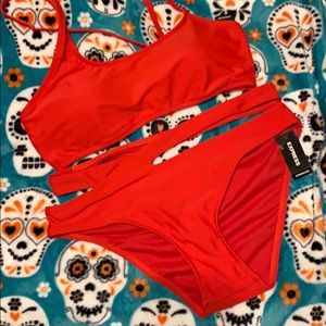 Express red bathing suit